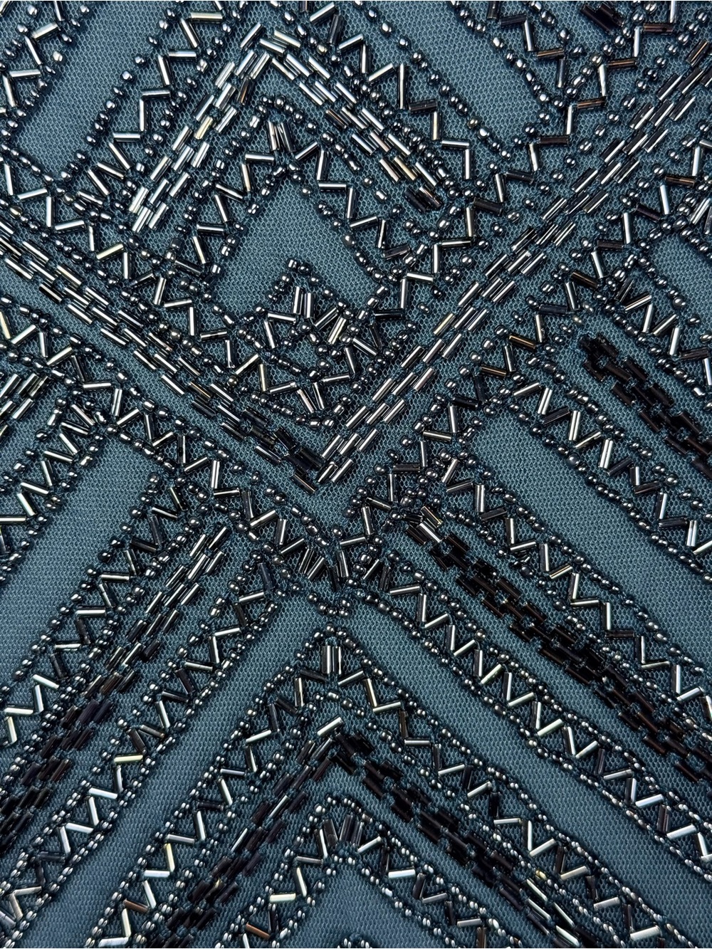 Aidan Mattox Teal Beaded Chevron Wedding Guest Mother Cocktail Dress Size 0 - Picture 6 of 16